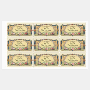 Vintage Élégant Étiquettes de adresse de pays fran