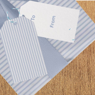 Vintage Elegant Faded Blue Stripe All Occasion Gift Tags
