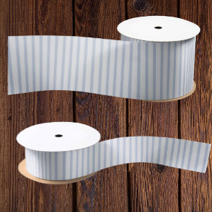 Vintage Elegant Faded Blue Stripe All Occasion  Satin Ribbon