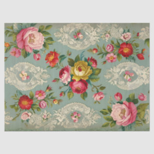 Vintage Elegant Floral Decoupage Tissue Paper