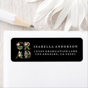 VINTAGE ELEGANT FLORAL GRAD RETURN ADDRESS LABELS