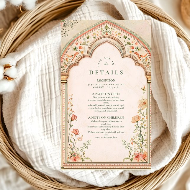 Vintage Elegant Floral Islamic Wedding Enclosure Card (Creator Uploaded)