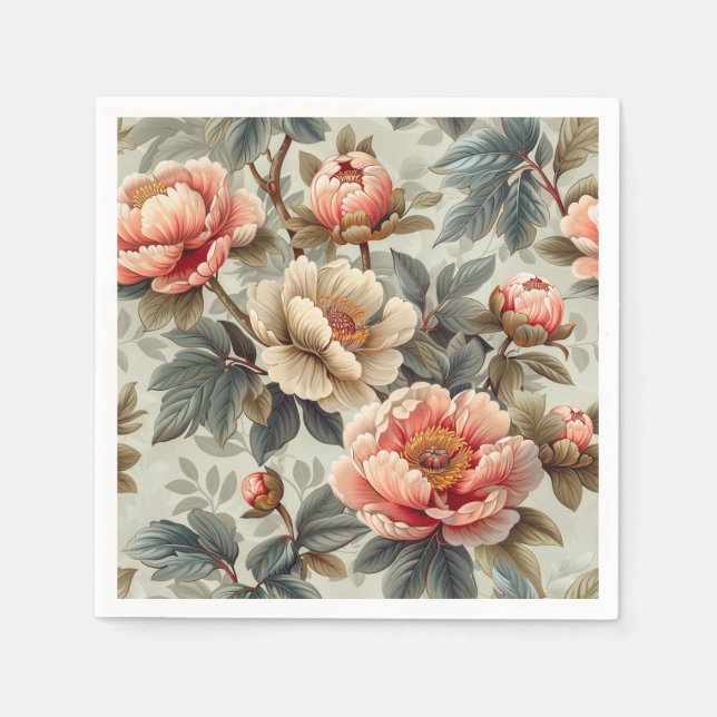 Vintage elegant floral napkin (Front)