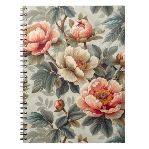 Vintage elegant floral notebook