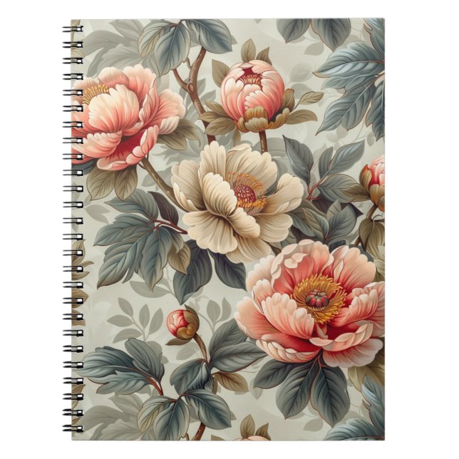 Vintage elegant floral notebook (Front)