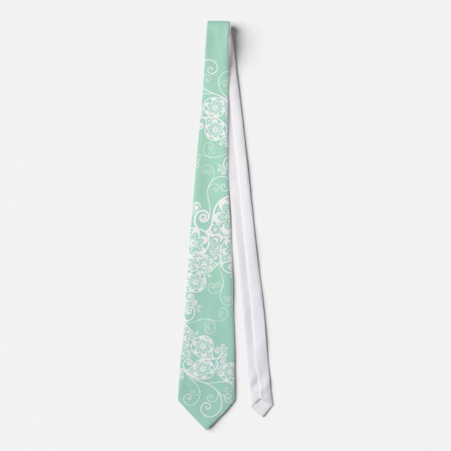 Vintage Élégant Floral Paisley Élégante Cravate Ma (Devant)