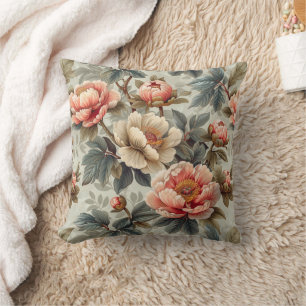 Vintage elegant floral throw pillow