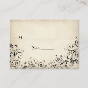 Vintage Elegant Flourish Flat Table Place Cards