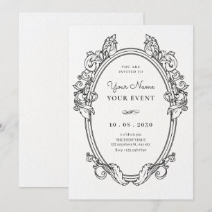Vintage elegant frame art invitation