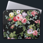 Vintage Elegant Girly Pink Red Roses Pattern Laptop Sleeve<br><div class="desc">Vintage cute girly colourful pink red roses pattern.A elegant unique floral design on black background .Get this shabby chic floral design for her,  mom, mother, mothers day, or anyone on any occasion.</div>