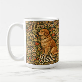 Vintage elegant Golden Retriever boho painting  Coffee Mug