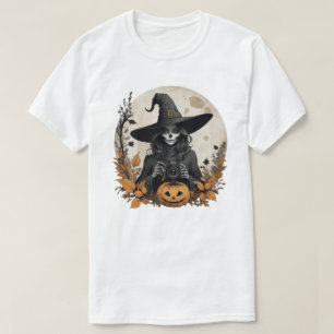 Vintage Elegant Halloween Witch T-Shirt Design