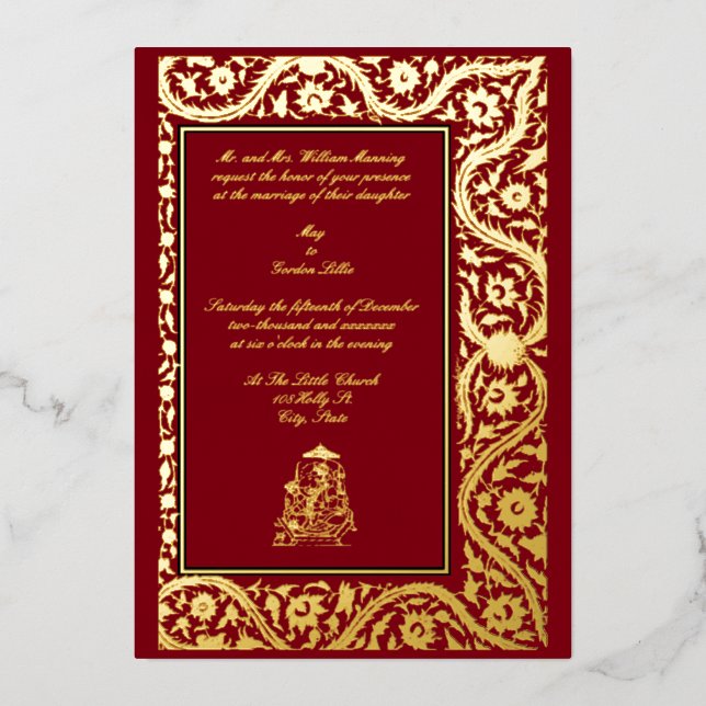 Vintage Elegant Indian Mughal 1608 Wedding (Front)