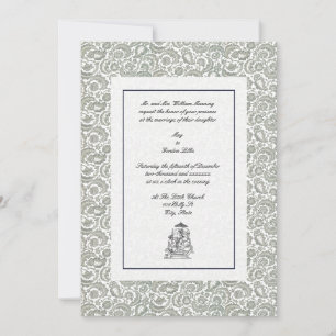 Vintage Elegant Indian Wedding Invitation
