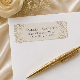 Vintage Elegant Ivory Embossed Wedding