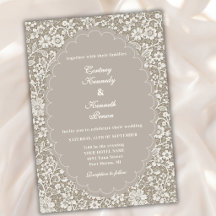 Vintage Elegant Ivory Lace Romantic Beige Wedding