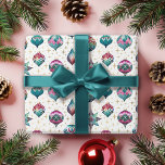 Vintage Elegant Jewels Christmas Ornaments Wrapping Paper<br><div class="desc">This vintage gift wrap design brings all those good nostalgia feelings. The gift wrap features beautiful and elegant jewel-toned vintage glass ornaments in pinks,  purples,  teals,  and blues with a hint of gold.</div>