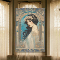 Vintage Elegant Lady Art Nouveau Gold Ephemera