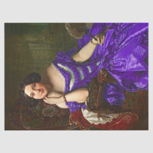 Vintage Elegant Lady Blue Violet Dress Decoupage Tissue Paper