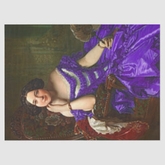 Vintage Elegant Lady Blue Violet Dress Decoupage Tissue Paper