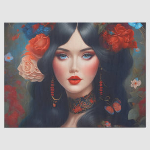 Vintage Elegant Lady In Red 1 Decoupage Tissue Paper