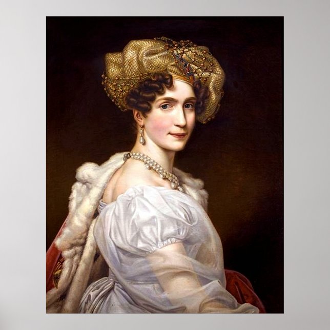 Vintage Elegant Lady In White Pearls Poster (Front)