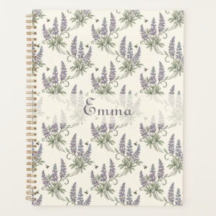 Vintage Elegant Lupine & Bees Botanical Pattern – Planner