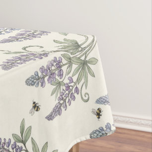 Vintage Elegant Lupine & Bees Botanical Pattern – Tablecloth