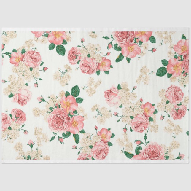 Vintage Elegant Modern Floral Tissue Paper (Front)