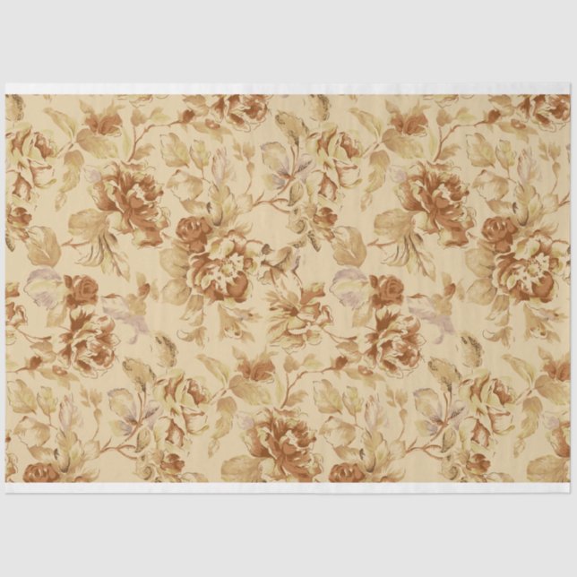 Vintage Elegant Modern Floral Tissue Paper (Front)