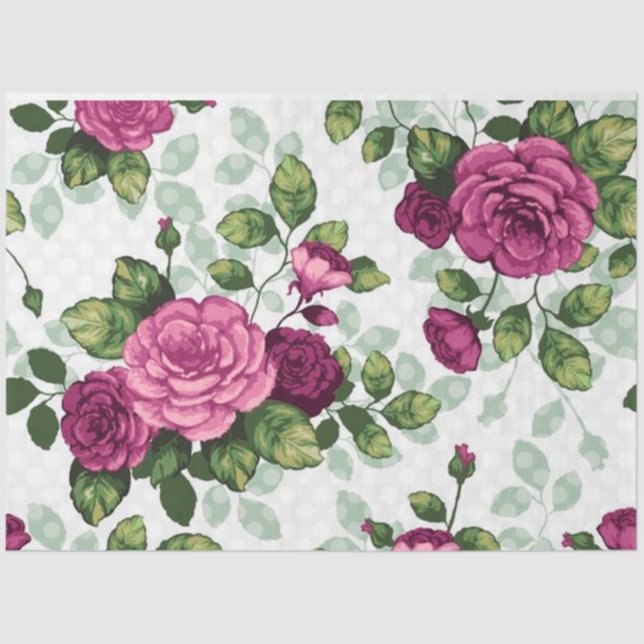 Vintage Elegant Modern Floral Tissue Paper (Front)