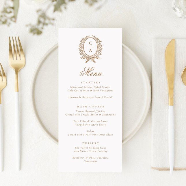 Vintage Elegant Olive Leaf Botanical Wreath Menu (Creator Uploaded)