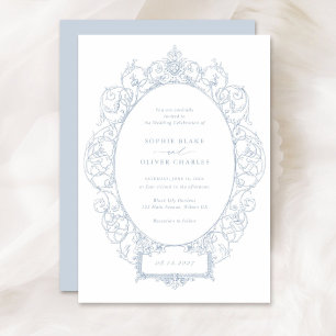 Vintage Elegant Ornament Floral Leaf Frame Wedding Invitation