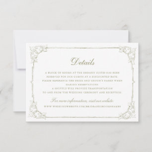 Vintage Elegant Ornament Frame Wedding Details Invitation