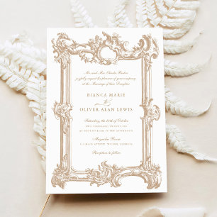 Vintage Elegant Ornamental Frame Wedding Invitation