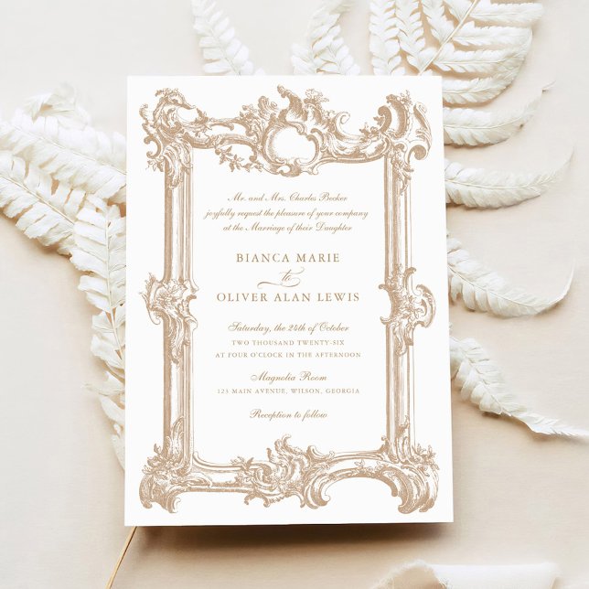 Vintage Elegant Ornamental Frame Wedding Invitation (Creator Uploaded)