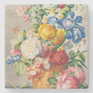 Vintage Elegant Pastel Floral Botanical Wall Art Stone Coaster