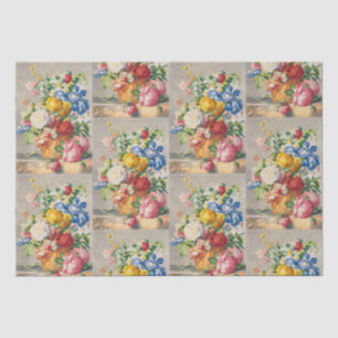 Vintage Elegant Pastel Floral Botanical Wall Art Tissue Paper
