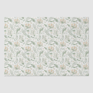 Vintage Elegant Pastel Flowers Floral Pattern Tissue Paper