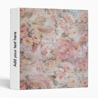 Vintage elegant pink collage floral typography binder
