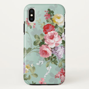 Vintage elegant pink red roses floral pattern Case-Mate iPhone case