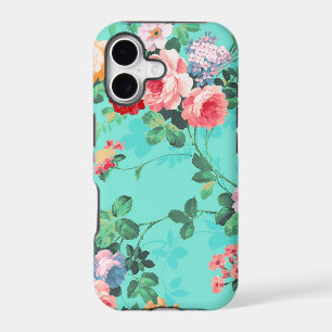 Vintage Elegant Pink Red Yellow Roses Pattern