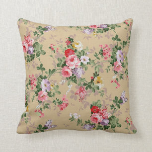 Vintage Elegant Popular Rose Floral Throw Pillow