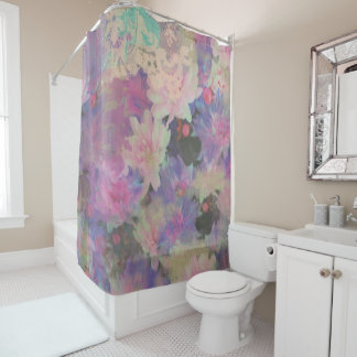 vintage élégant rideau de douche à fleurs