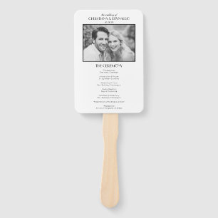 Vintage Elegant Roaring 20s Photo Wedding Program Hand Fan