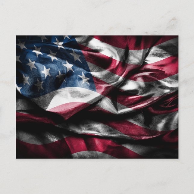 Vintage elegant rustic wornout USA Flagg Postcard (Front)