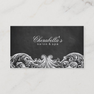 Vintage Elegant Salon Spa Business Card Chalkboard