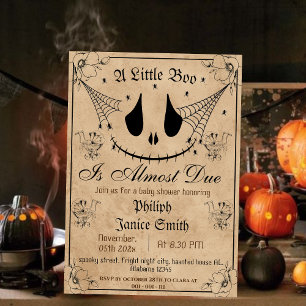 Vintage Elegant Spooky, Halloween Baby Shower Invitation