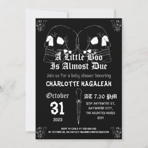 Vintage Elegant Spooky, Halloween Baby Shower  Invitation