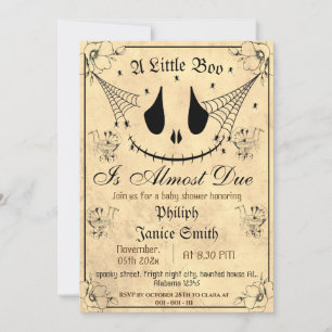 Vintage Elegant Spooky, Halloween Baby Shower Invitation